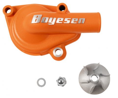 KTM 125/250/300 XC/SX'24-26 Boyesen Water Pump Cover & Impeller Kit Orange